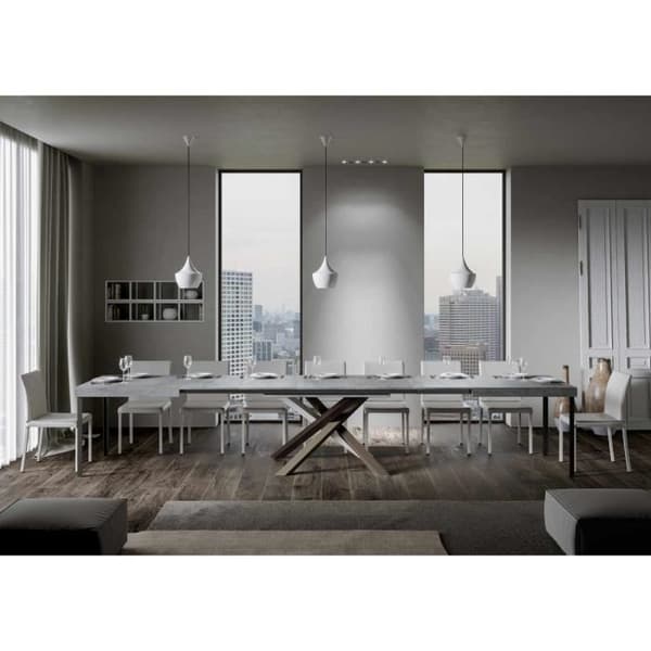 Utdragbart bord - Volantis - 90x160/420 cm - Cement - Vit - Barn