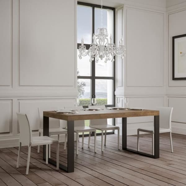 Utdragbar bord - TECNO - Premium - 90x160/420 cm - Valnöt - Antracit