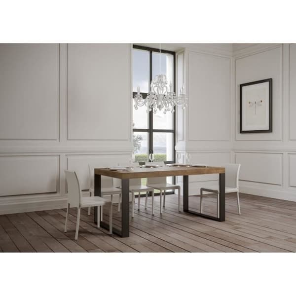 Utdragbar bord - TECNO - Premium - 90x160/420 cm - Valnöt - Antracit