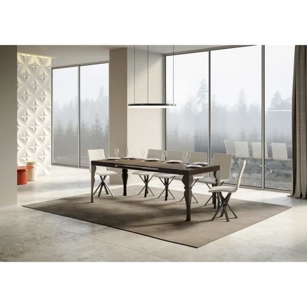 Paxon utdragbart bord - Valnöt - 90x160/420 - Antracit ram