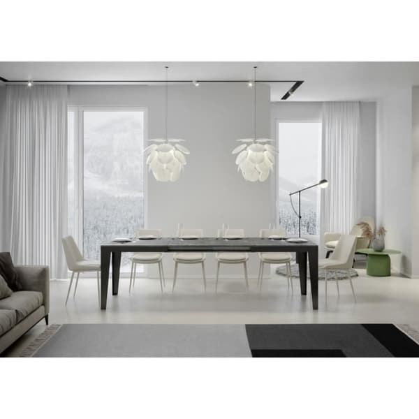 Bord Flame Evolution Cement Skiva 90x180 Lång 284 Antracit ram