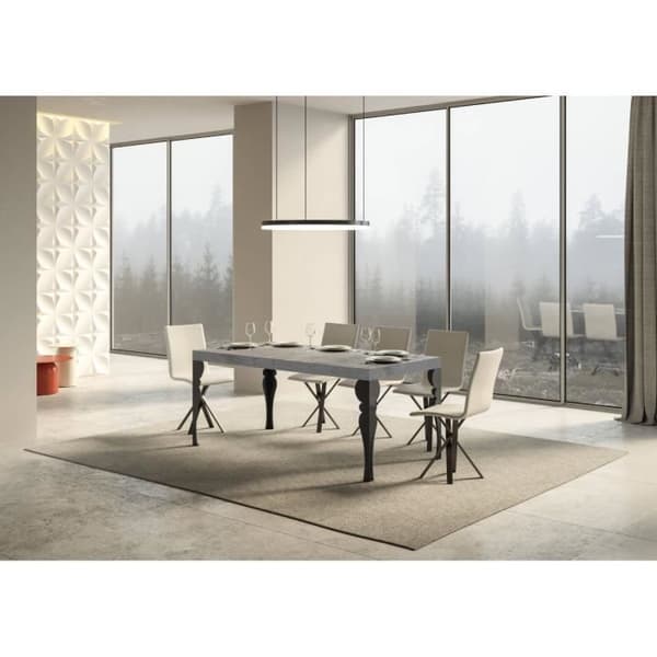 Paxon Extendable Cement Top Bord 90x160 Långt 264 Antracit ram