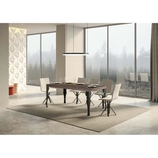 Paxon utdragbart bord - Valnöt - 90x180 långsträckt - Antracitram