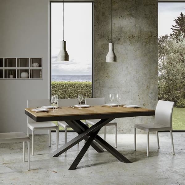 Bord - VOLANTIS - Volantis Evolution Natural Oak Top 90x180 Avlångt - Naturlig färg - Antracit ram