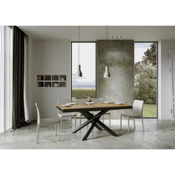Bord - VOLANTIS - Volantis Evolution Natural Oak Top 90x180 Avlångt - Naturlig färg - Antracit ram