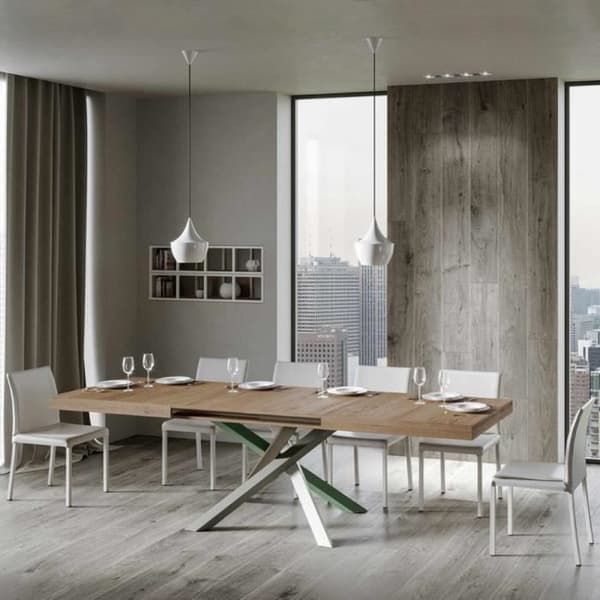 Utdragbart bord - Volantis - 90x180 - Natural Oak Top - Multicolor 4A