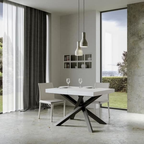 Bord - VOLANTIS - 90X130 utdragbart till 390 cm - vit ask