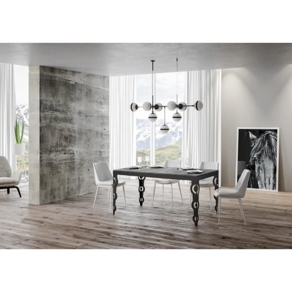 Bord Karamay Evolution Cement Skiva 90x120 Lång 380 Antracit ram