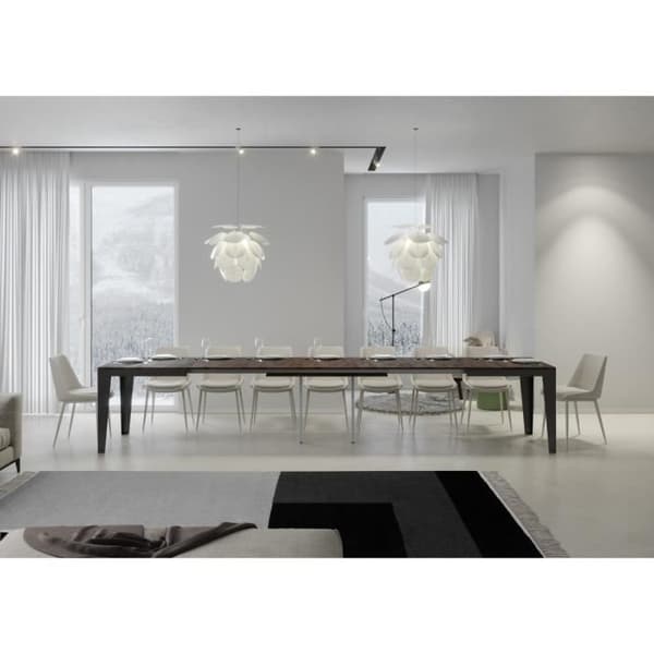 Bord Flame Evolution valnötsskiva 90x120 telaio Förlängd 380 antracit