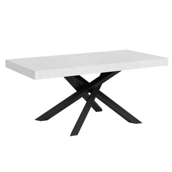Utdragbart bord 8 till 20 personer vita och antracit sammanflätade ben L 180 till 440 cm Artemis