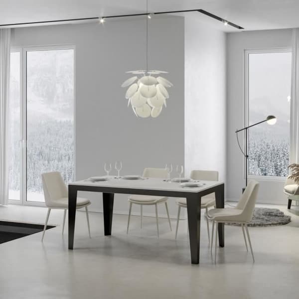 FLAME Evolution 180 utdragbart bord upp till 440 cm med vit finish