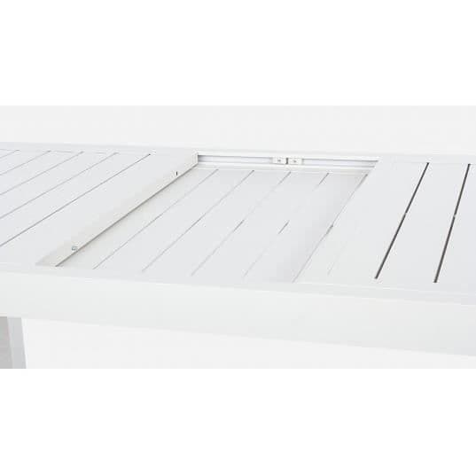 Utebord - Hilde - 160/240 x 90 - Vit - Integrerad förlängning - Aluminiumstruktur