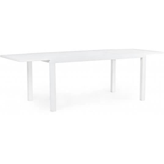 Utebord - Hilde - 160/240 x 90 - Vit - Integrerad förlängning - Aluminiumstruktur