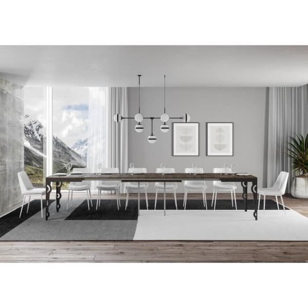 Karamay Evolution bord valnötsskiva 90x160 Lång 420 antracit ram