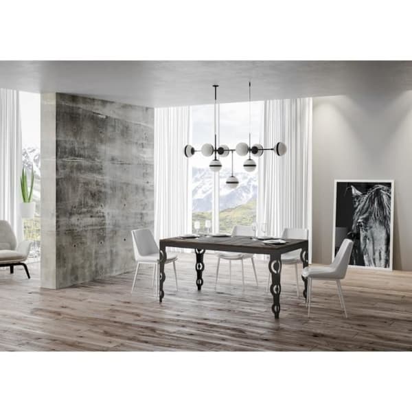 Karamay Evolution bord valnötsskiva 90x160 Lång 420 antracit ram