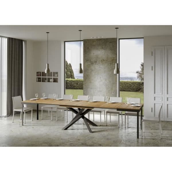 Bord - VOLANTIS EVOLUTION - 90x160 utdragbart till 420 cm - naturlig ek - Vit