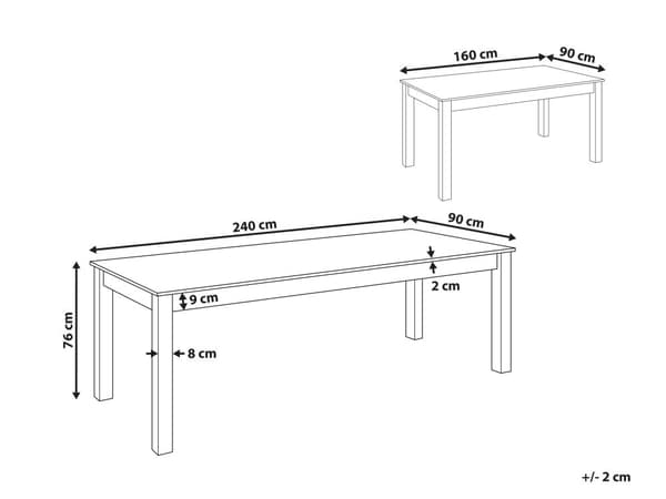 Förlängt matbord Ljust trä MDF Gummiträ 160/240 x 90 cm Träben Rektangulär fanerad skiva Naturlig yta Minimalistiskt skandinaviskt kök