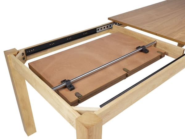 Förlängt matbord Ljust trä MDF Gummiträ 160/240 x 90 cm Träben Rektangulär fanerad skiva Naturlig yta Minimalistiskt skandinaviskt kök