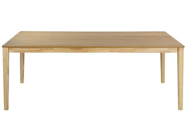 Ruokapöytä vaalea puu 200 x 100 cm MDF-levy kumipuujalat 8 hengen suorakulmainen perinteinen