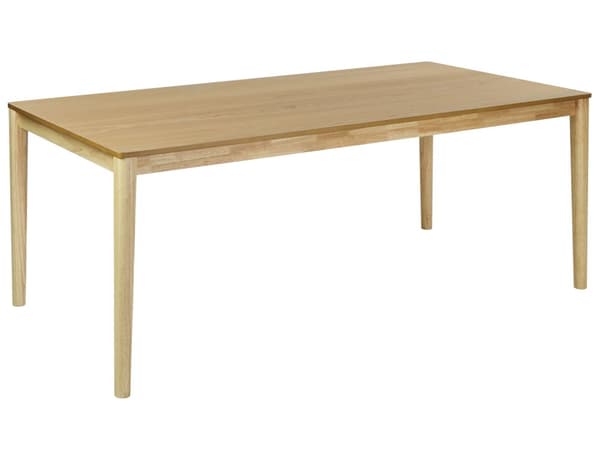 Ruokapöytä vaalea puu 200 x 100 cm MDF-levy kumipuujalat 8 hengen suorakulmainen perinteinen