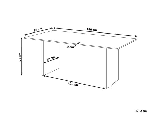 Ruokapöytä vaalea puu 180 x 90 cm MDF-levy kumipuujalat 6 hengen suorakulmainen perinteinen