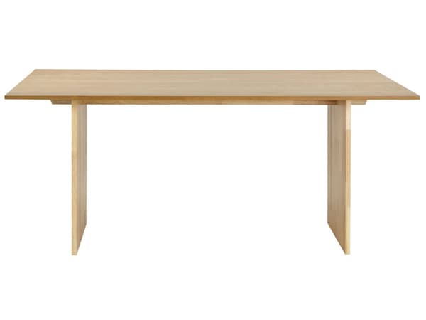 Ruokapöytä vaalea puu 180 x 90 cm MDF-levy kumipuujalat 6 hengen suorakulmainen perinteinen