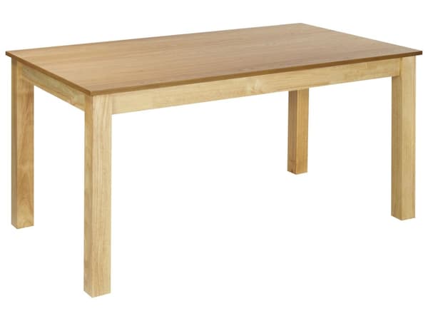 Ruokapöytä vaalea puu 160/240 x 90 cm MDF-levy kumipuujalat 10 hengen suorakulmainen perinteinen