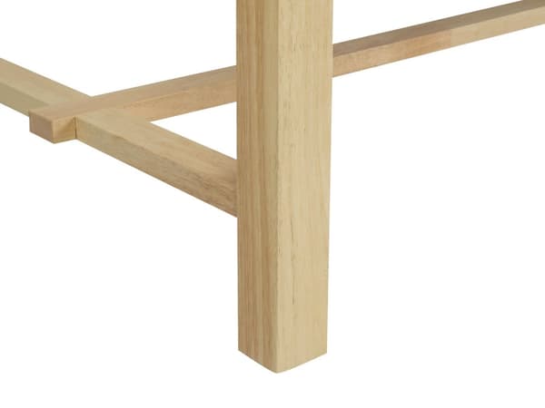 Spisebord lyst træ 160 x 90 cm MDF-plade med gummitræsben 6 kuverter rektangulært traditionelt