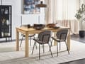 Miniatyrbilde 4 av 10: Forlenget spisebord Lyst treverk MDF Gummitre 160/240 x 90 cm Treben Rektangulær finert plate Naturfinish Minimalistisk Skandinavisk kjøkken