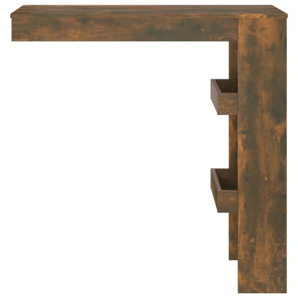 Barbord väggmonterat rökfärgad 102x45x103,5 cm konstruerat trä