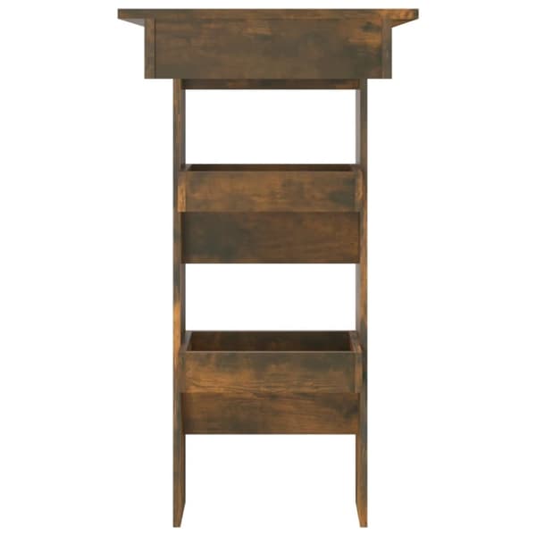 Barbord väggmonterat rökfärgad 102x45x103,5 cm konstruerat trä