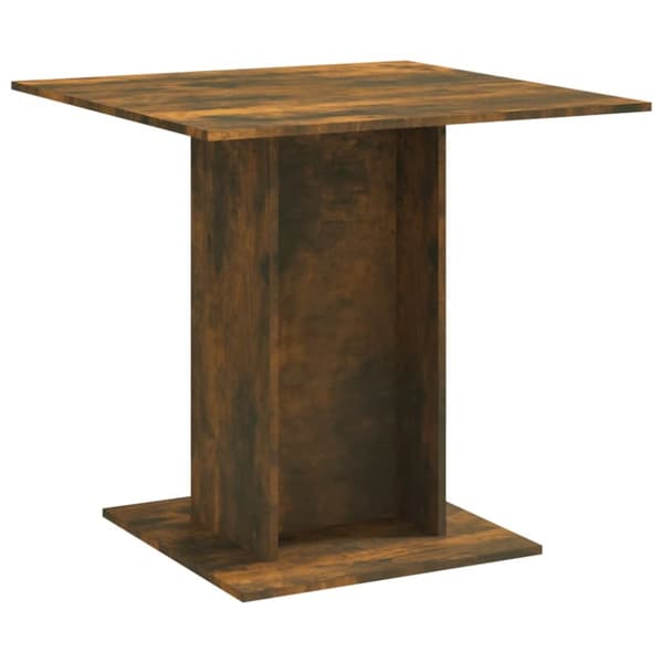 spisebord 80x80x75 cm konstrueret træ røget egetræsfarve