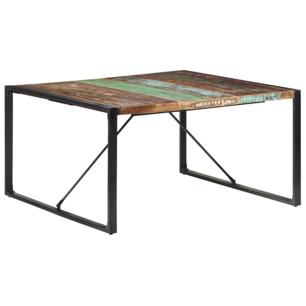 spisebord 140x140x75 cm massivt genbrugstræ