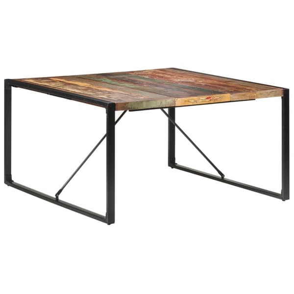 spisebord 140x140x75 cm massivt genbrugstræ