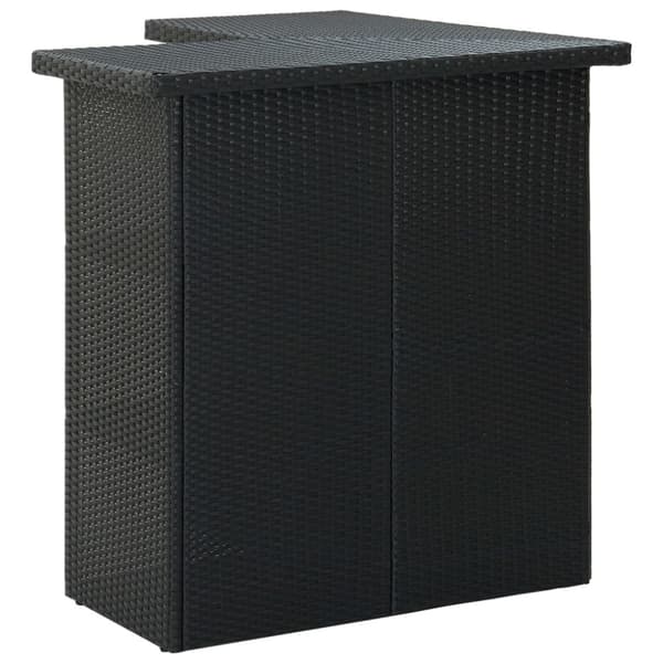 hjørnebarbord 100x50x105 cm polyrattan sort