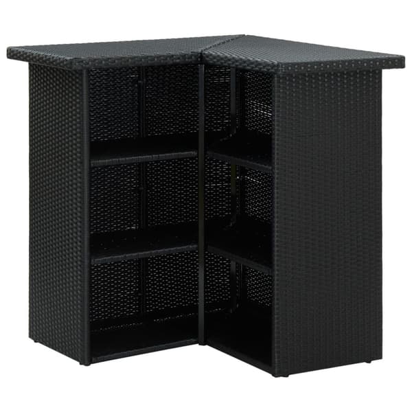hjørnebarbord 100x50x105 cm polyrattan sort
