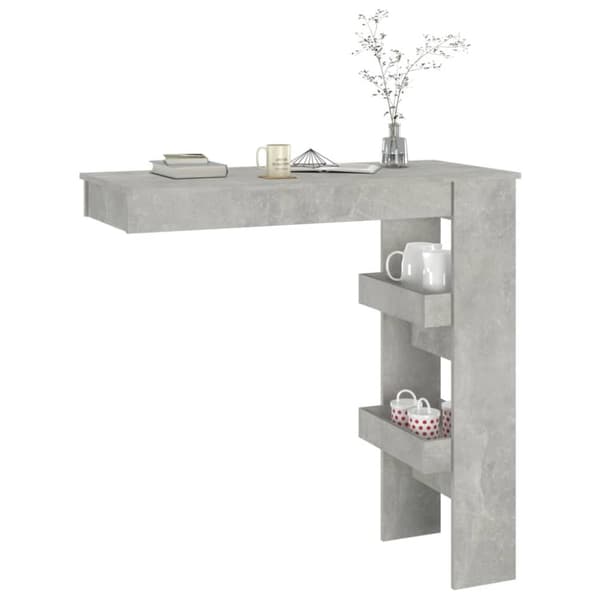Barbord väggmonterat betonggrå 102x45x103,5 cm konstruerat trä