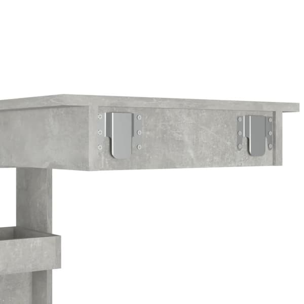 Barbord väggmonterat betonggrå 102x45x103,5 cm konstruerat trä