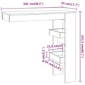 Miniatyrbild 9 av 10: Barbord väggmonterat betonggrå 102x45x103,5 cm konstruerat trä