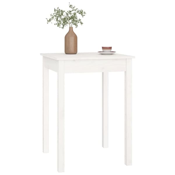 spisebord 55x55x75 cm massivt fyrretræ hvid