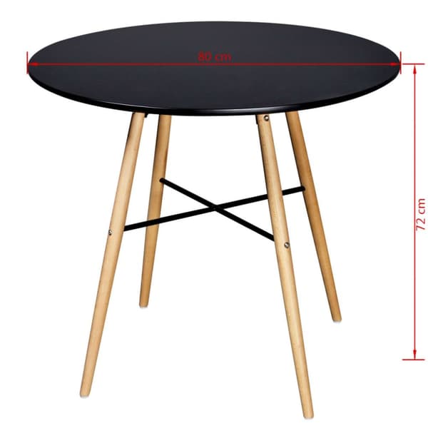 Matbord MDF rund svart