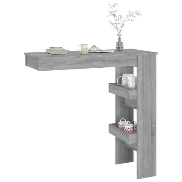 Barbord väggmonterat grå sonoma 102x45x103,5 cm konstruerat trä