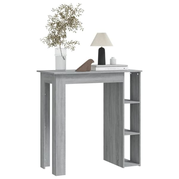 barbord m. hylde 102x50x103,5 cm konstrueret træ grå sonoma-eg