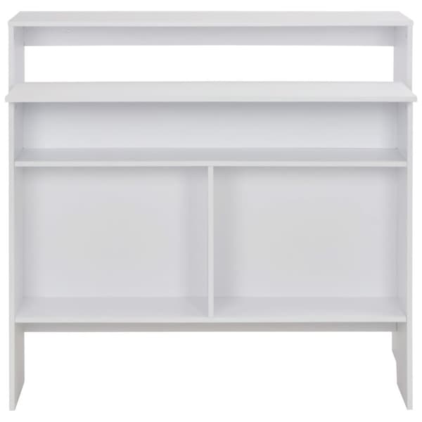 Barbord med 2 bordsskivor vit 130x40x120 cm