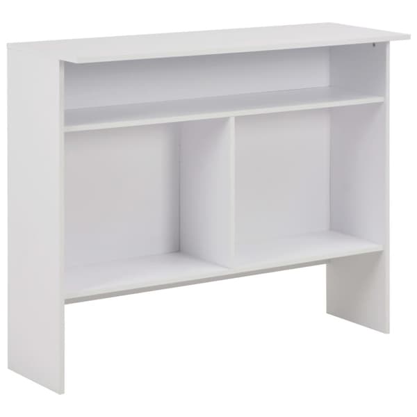 Barbord med 2 bordsskivor vit 130x40x120 cm