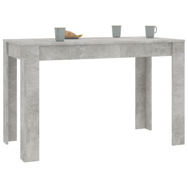 spisebord 120 x 60 x 76 cm spånplade betongrå