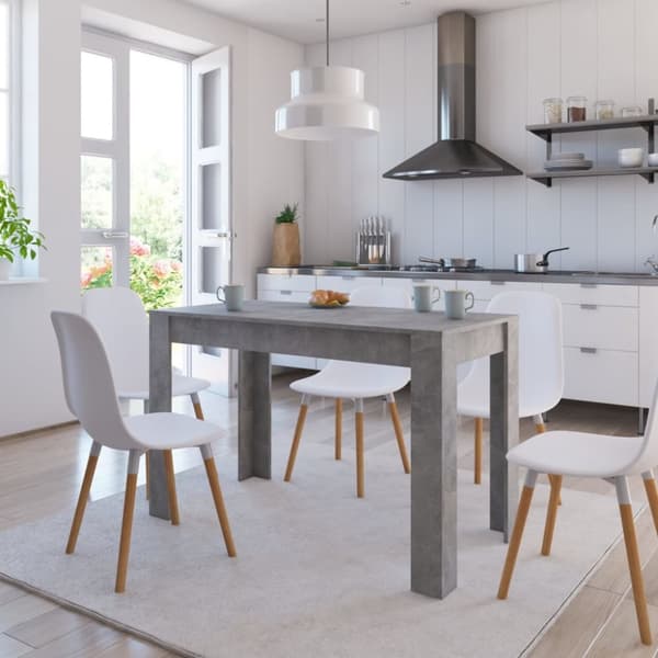 spisebord 120 x 60 x 76 cm spånplade betongrå
