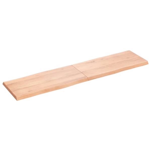 bordplade 160x40x(2-4) cm naturlig kant behandlet træ lysebrun