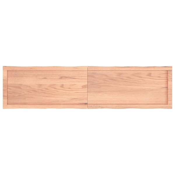 bordplade 160x40x(2-4) cm naturlig kant behandlet træ lysebrun