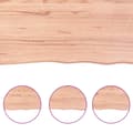 Miniatyrbillede 6 af 10: bordplade 160x40x(2-4) cm naturlig kant behandlet træ lysebrun